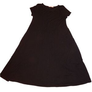 FOREVER ROSE women's junior's small solid black basic short sleeve t-shirt dress